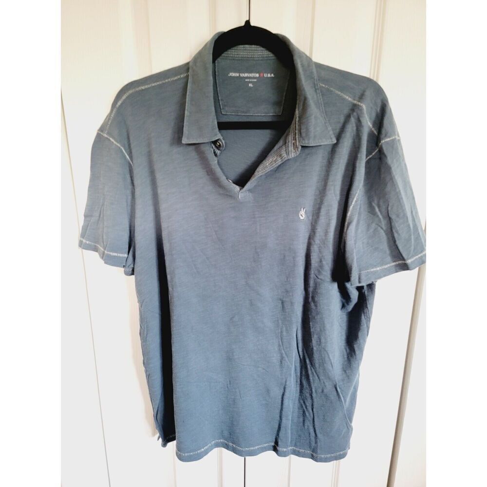 John Varvatos XL Polo Shirt Adult Extra Large‎ Short Sleeve Casual Men's Gray